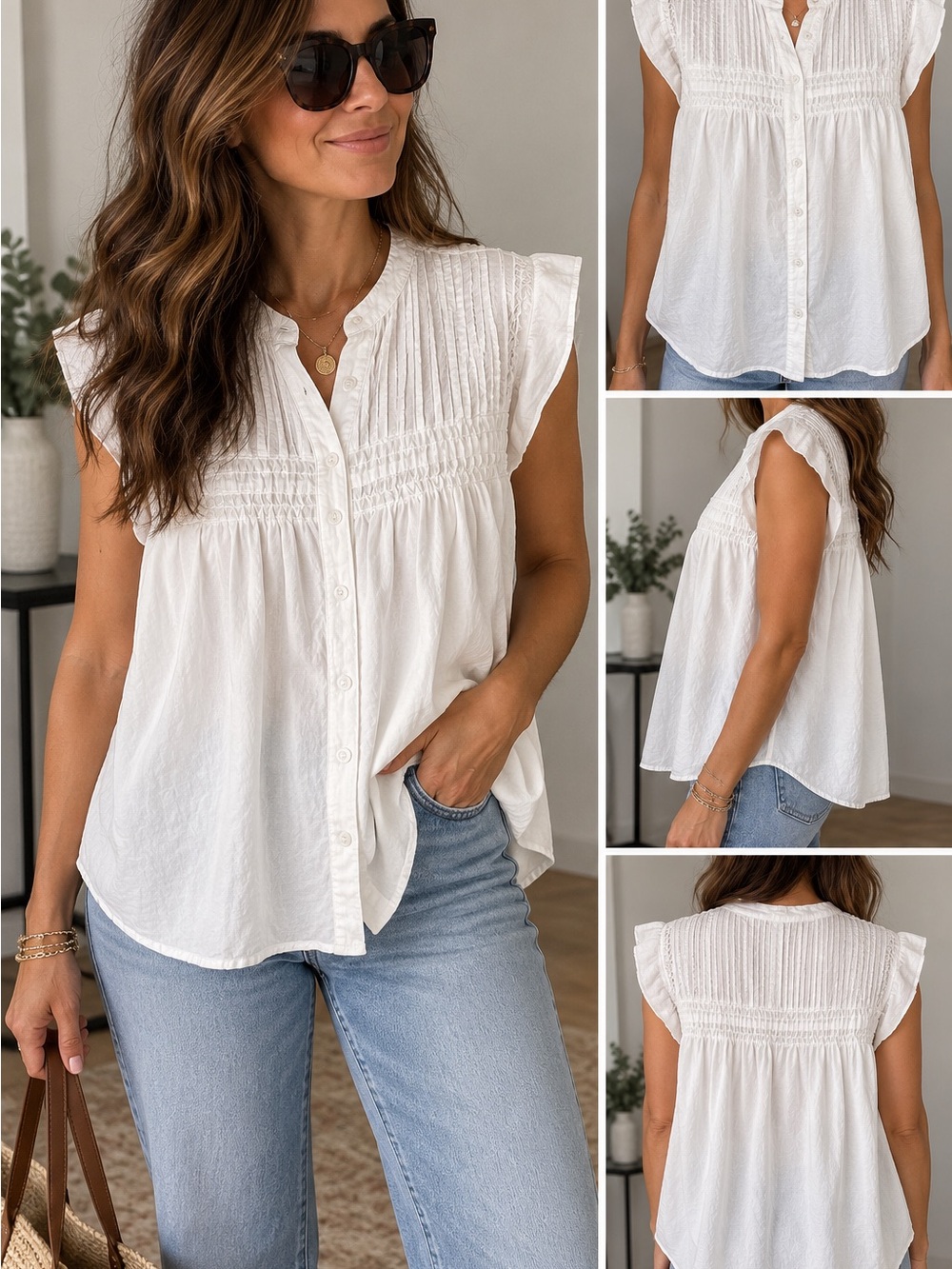 ✨ Universal Thread Goods Co. White Pintuck Blouse ✨